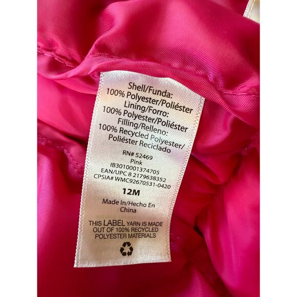 Girls Wonder Nation Lightweight Puffer Jacket Size 12 Months - Picture 8 of 9